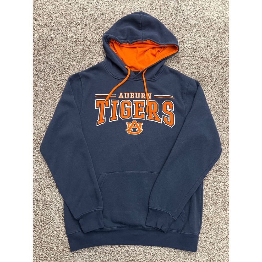 Colosseum Auburn Tigers Mens M Navy Orange Embroidered NCAA Pullover Hoodie